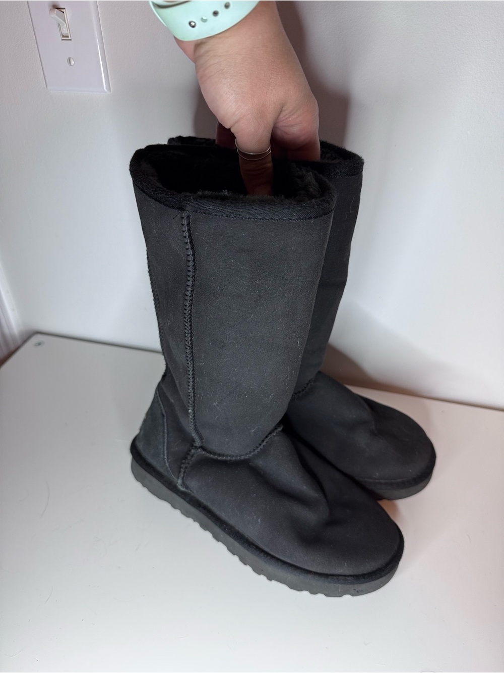 UGG Black Tall Shearling Boots